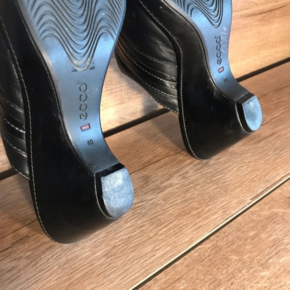 Ecco Leather Clog Mule Women’s 9 Black Slide On Closed Toe EU 40 - Picture 8 of 16